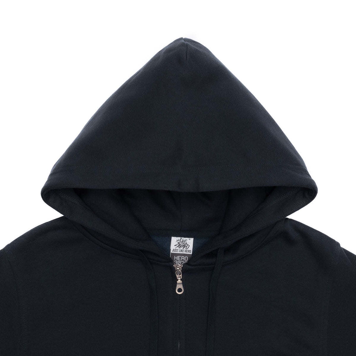 Just Like Hero HERO-3020, Unisex Full Zip Hoodie, Navy Blue