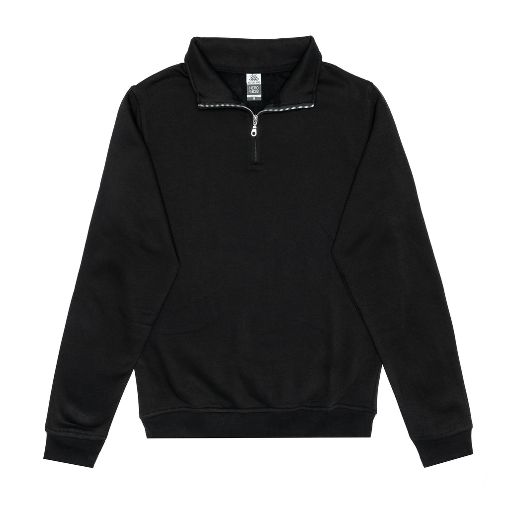 Just Like Hero HERO-4020, Youth Quarter Zip Sweatshirt, Black