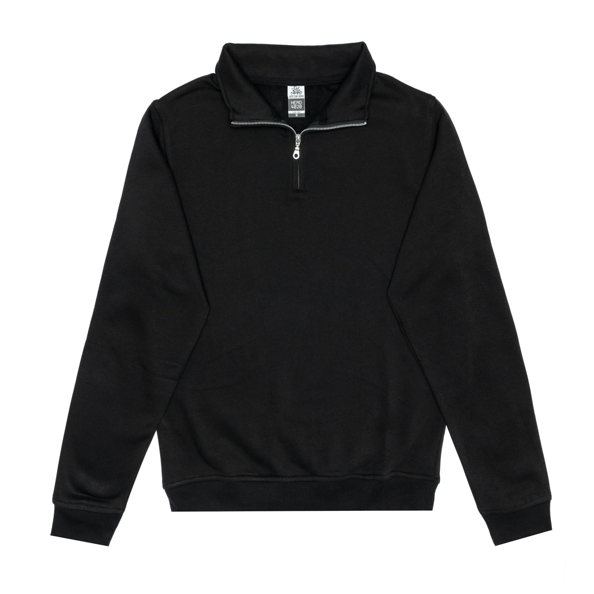 Just Like Hero HERO-4020, Youth Quarter Zip Sweatshirt, Black