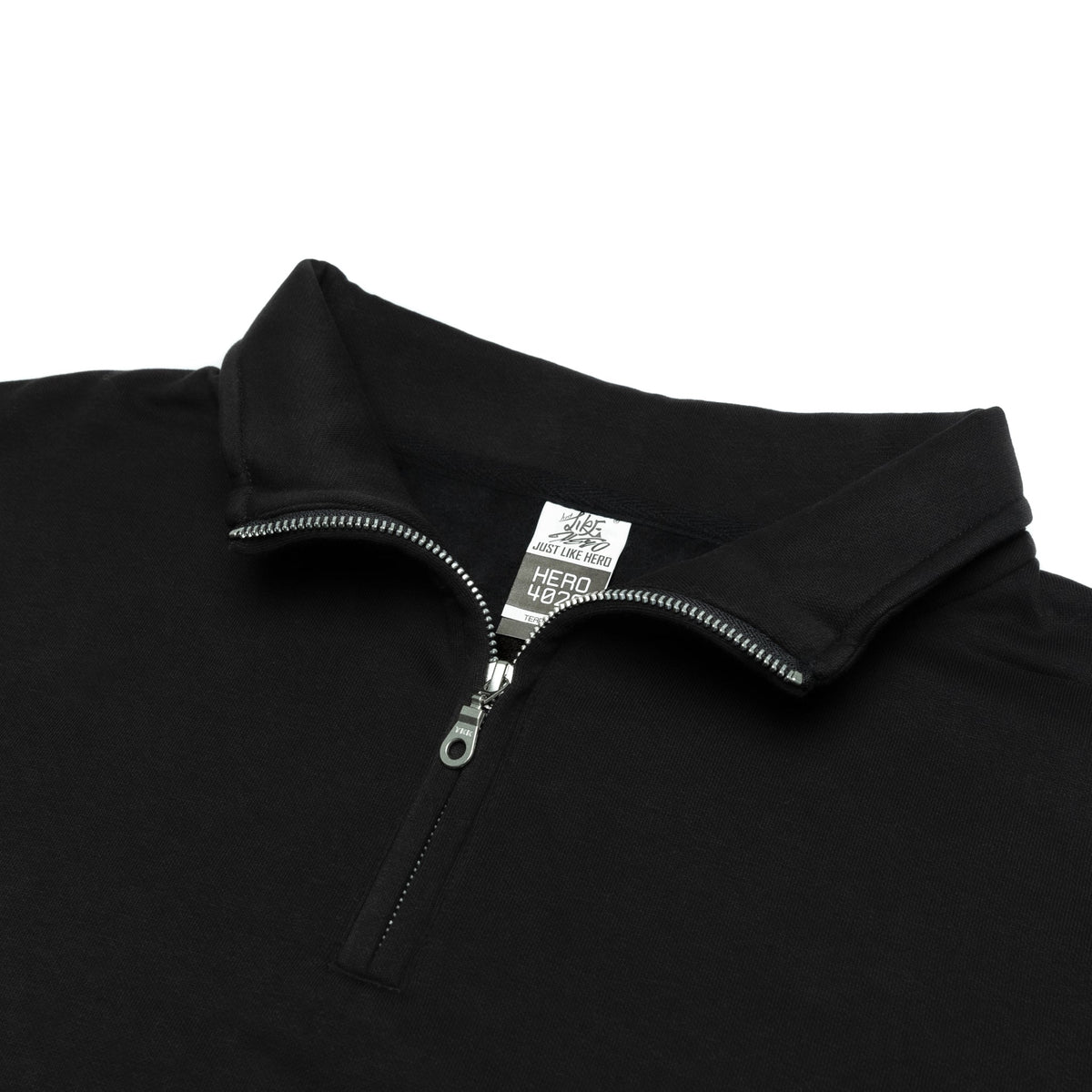Just Like Hero HERO-4020, Youth Quarter Zip Sweatshirt, Black