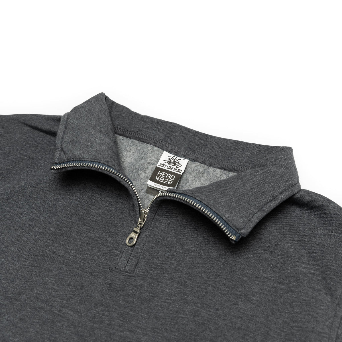Just Like Hero HERO-4020, Youth Quarter Zip Sweatshirt, Dark Heather