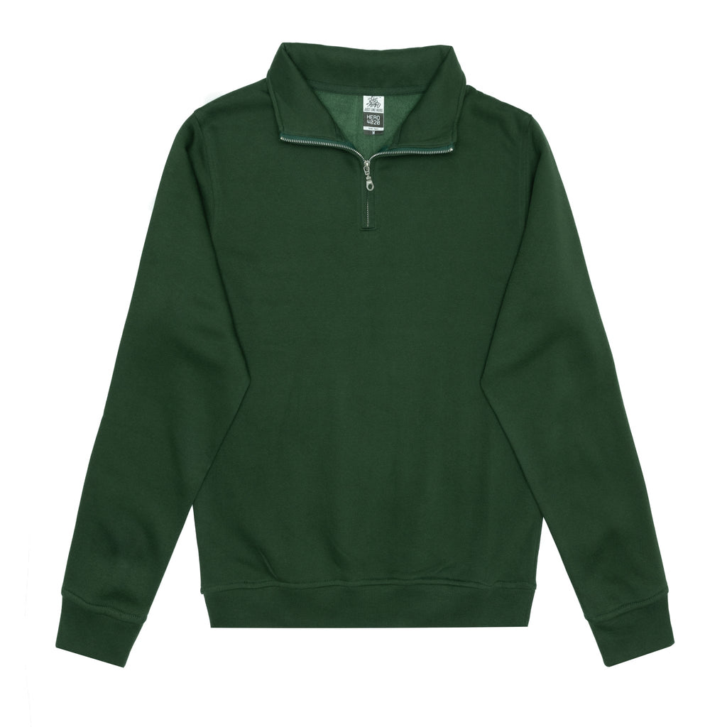 Just Like Hero HERO-4020, Youth Quarter Zip Sweatshirt, Forest Green