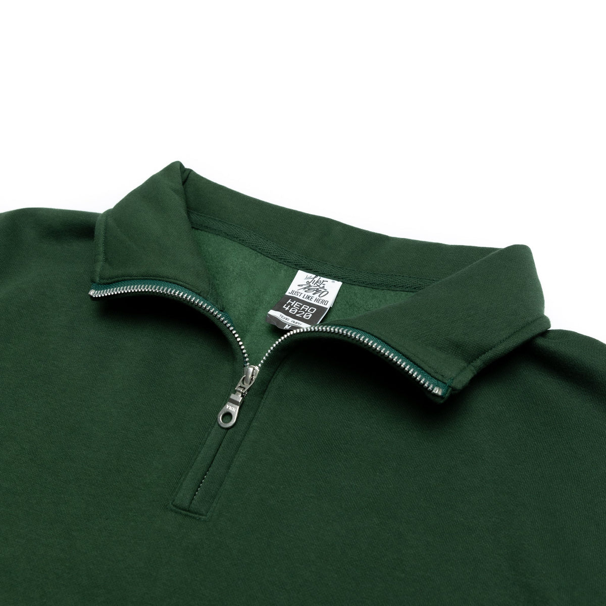 Just Like Hero HERO-4020, Youth Quarter Zip Sweatshirt, Forest Green