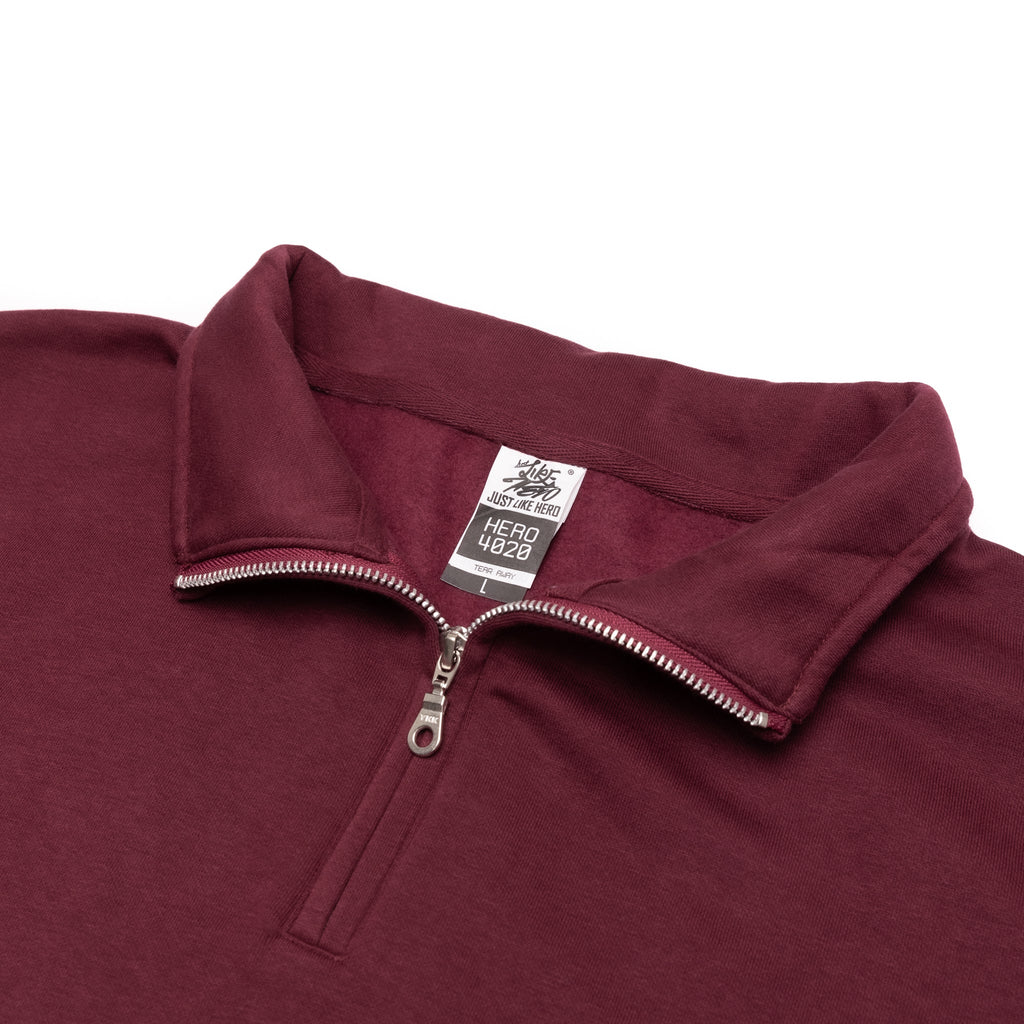 Just Like Hero HERO-4020, Youth Quarter Zip Sweatshirt, Maroon
