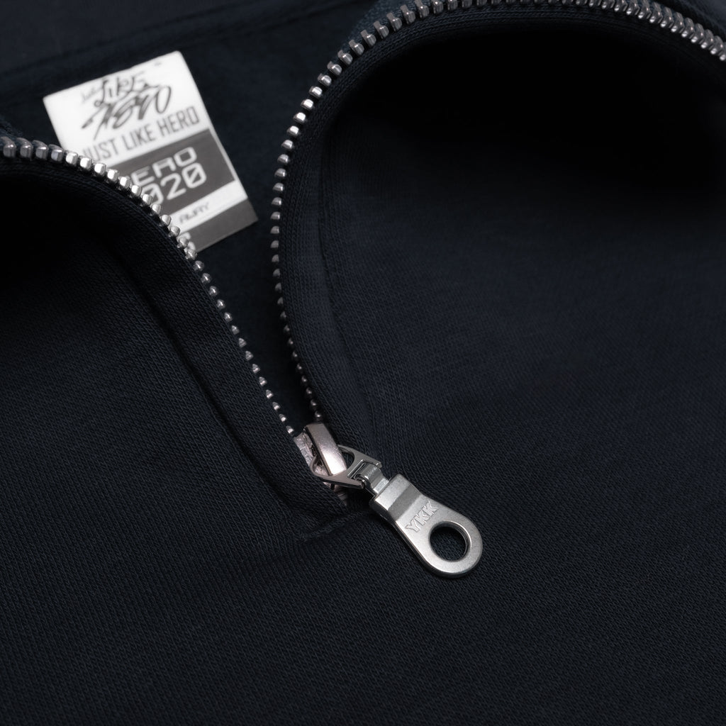 Just Like Hero HERO-4020, Youth Quarter Zip Sweatshirt, Navy Blue