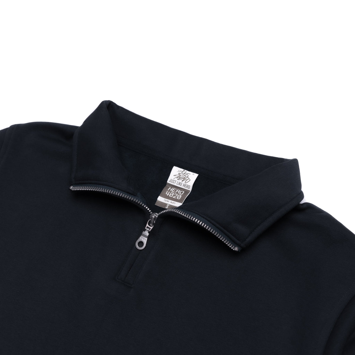 Just Like Hero HERO-4020, Youth Quarter Zip Sweatshirt, Navy Blue
