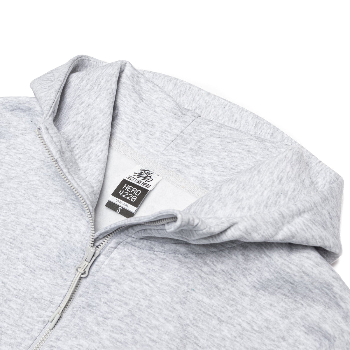 Just Like Hero HERO-4220, Unisex Drop Shoulder 1/2 Zip Hoodie, Ash Heather