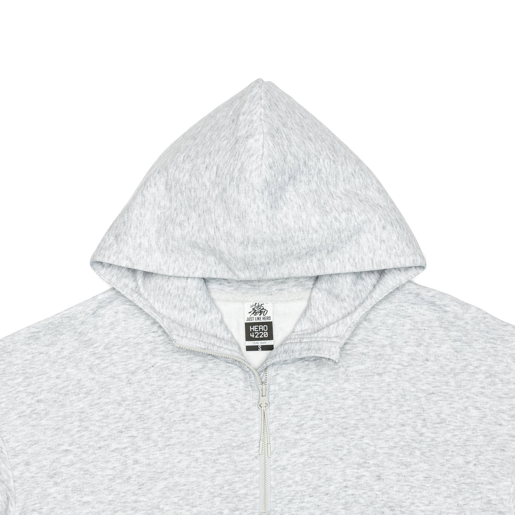 Just Like Hero HERO-4220, Unisex Drop Shoulder 1/2 Zip Hoodie, Ash Heather