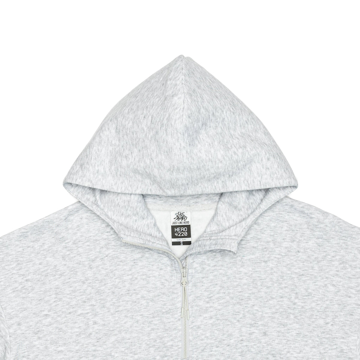 Just Like Hero HERO-4220, Unisex Drop Shoulder 1/2 Zip Hoodie, Ash Heather