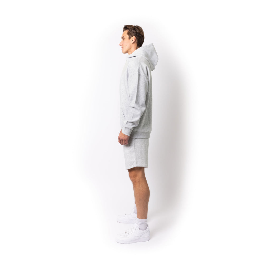 Just Like Hero HERO-4220, Unisex Drop Shoulder 1/2 Zip Hoodie, Ash Heather