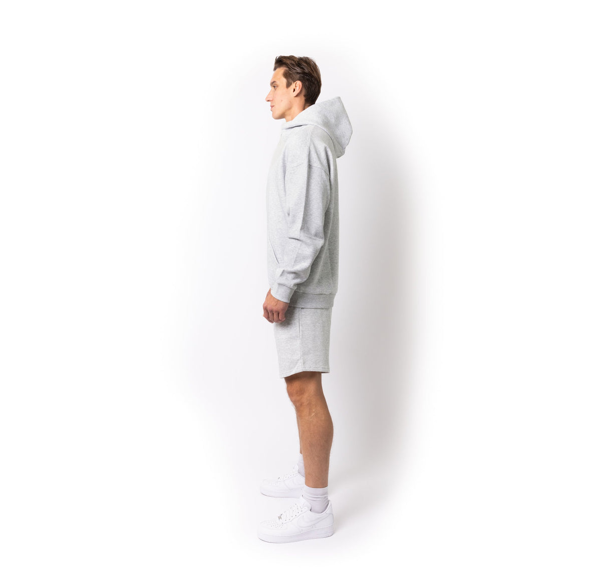 Just Like Hero HERO-4220, Unisex Drop Shoulder 1/2 Zip Hoodie, Ash Heather