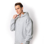 Just Like Hero HERO-4220, Unisex Drop Shoulder 1/2 Zip Hoodie, Ash Heather