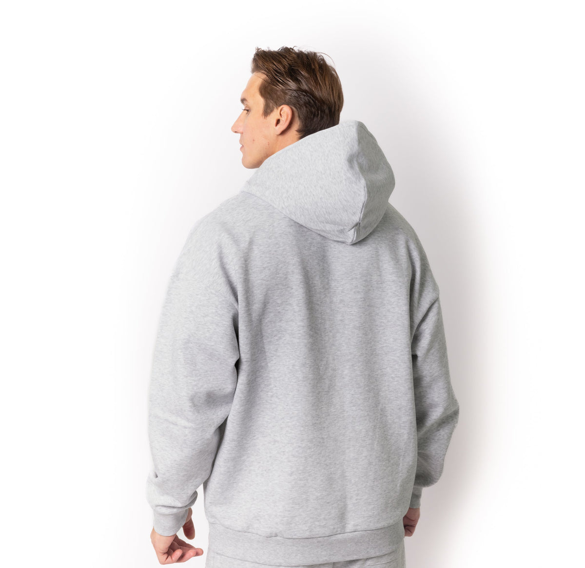 Just Like Hero HERO-4220, Unisex Drop Shoulder 1/2 Zip Hoodie, Ash Heather