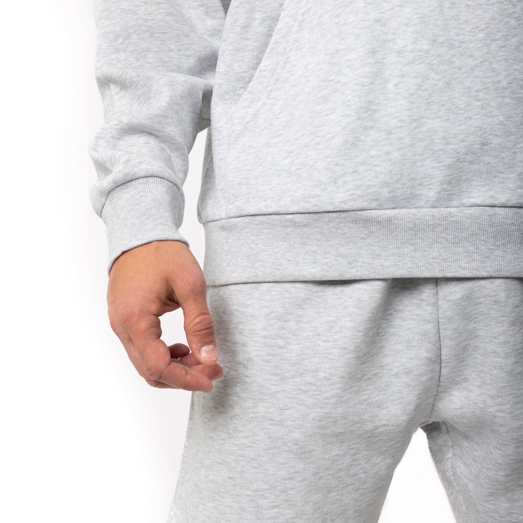 Just Like Hero HERO-4220, Unisex Drop Shoulder 1/2 Zip Hoodie, Ash Heather