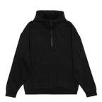 Just Like Hero HERO-4220, Unisex Drop Shoulder 1/2 Zip Hoodie, Black