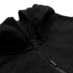 Just Like Hero HERO-4220, Unisex Drop Shoulder 1/2 Zip Hoodie, Black