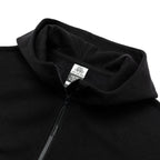 Just Like Hero HERO-4220, Unisex Drop Shoulder 1/2 Zip Hoodie, Black