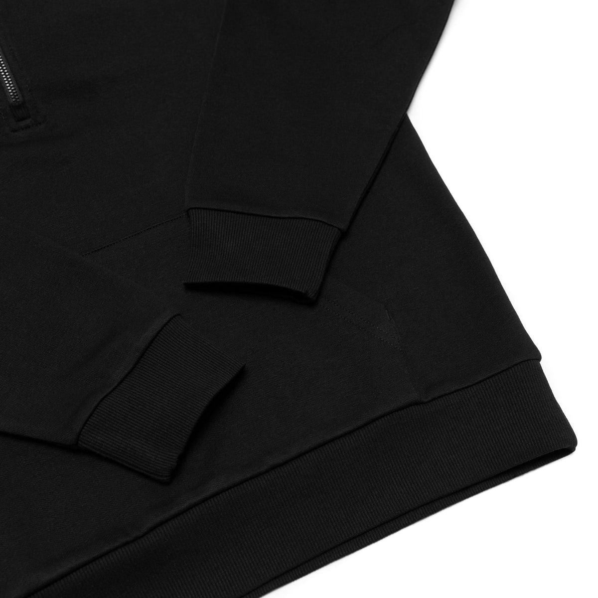 Just Like Hero HERO-4220, Unisex Drop Shoulder 1/2 Zip Hoodie, Black