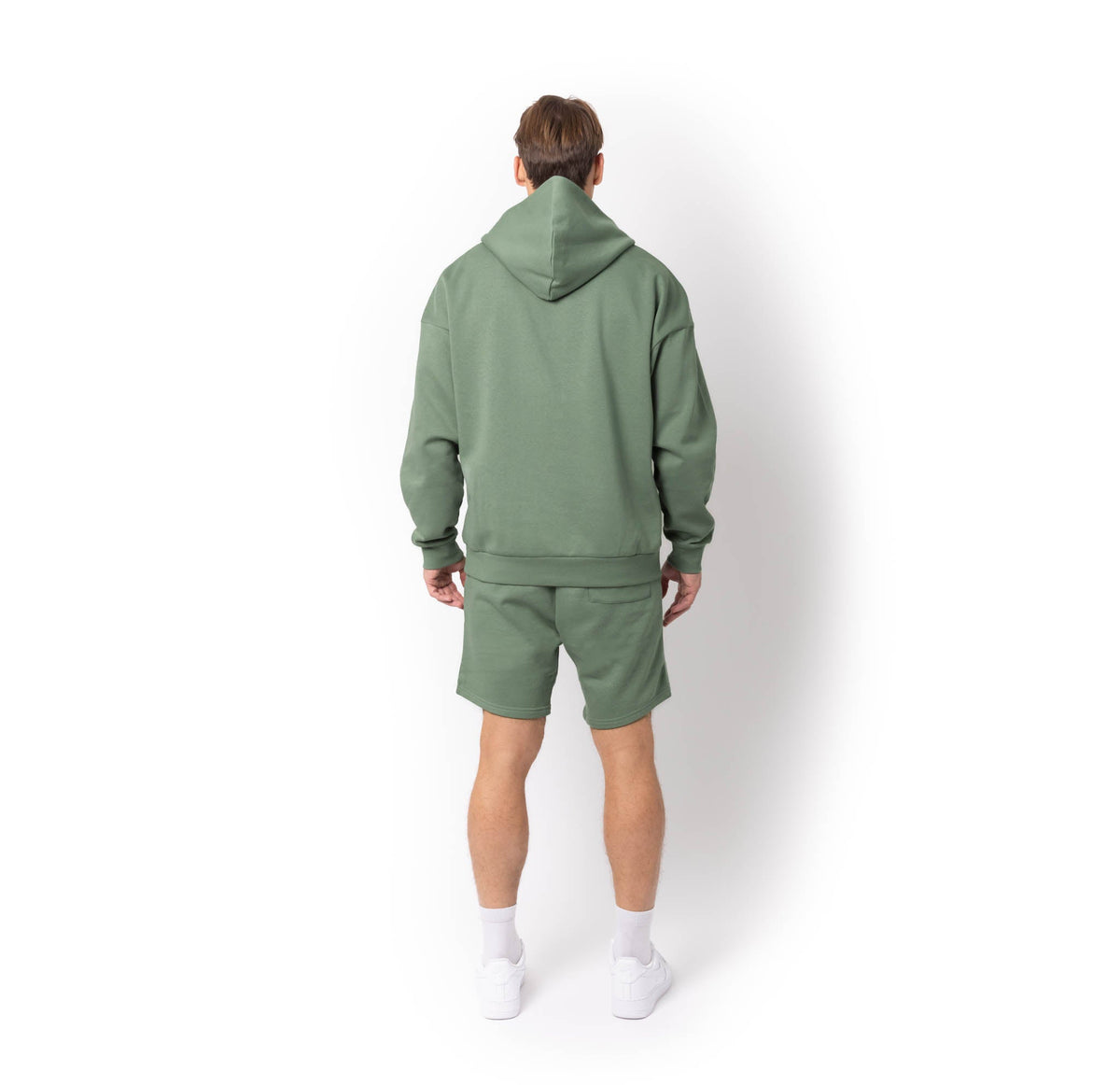 Just Like Hero HERO-4220, Unisex Drop Shoulder 1/2 Zip Hoodie, Dusty Green