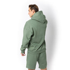 Just Like Hero HERO-4220, Unisex Drop Shoulder 1/2 Zip Hoodie, Dusty Green