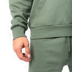 Just Like Hero HERO-4220, Unisex Drop Shoulder 1/2 Zip Hoodie, Dusty Green