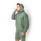 Just Like Hero HERO-4220, Unisex Drop Shoulder 1/2 Zip Hoodie, Dusty Green