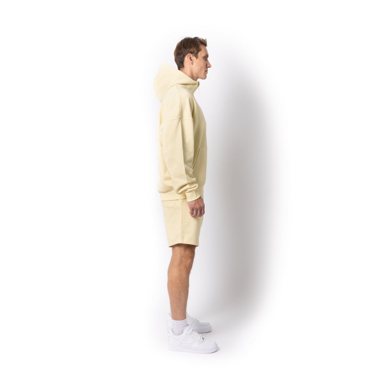 Just Like Hero HERO-4220, Unisex Drop Shoulder 1/2 Zip Hoodie, Ivory