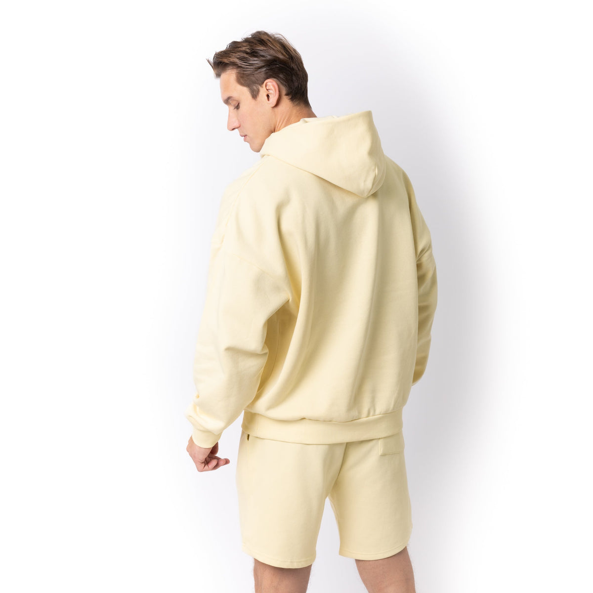 Just Like Hero HERO-4220, Unisex Drop Shoulder 1/2 Zip Hoodie, Ivory