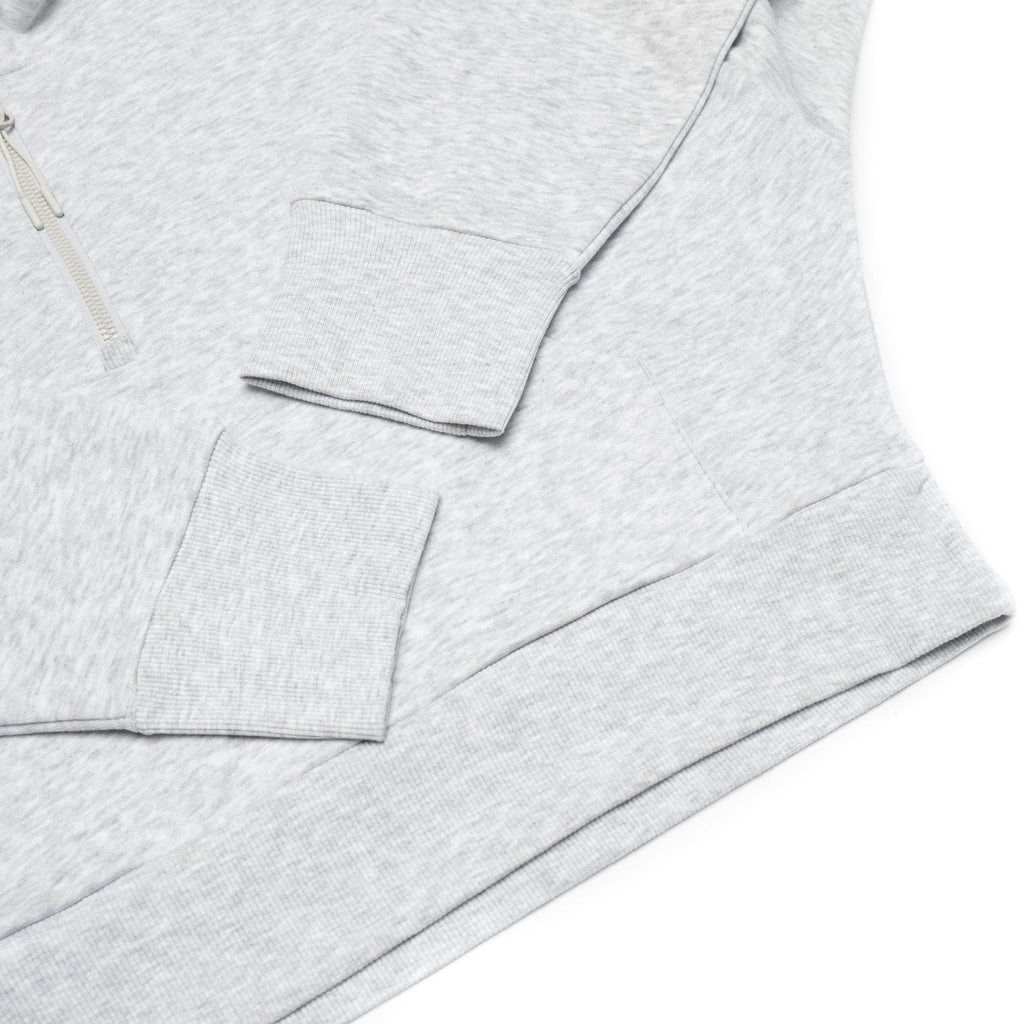 Just Like Hero HERO-4220C, Cropped Drop Shoulder 1/2 Zip Hoodie, Ash Heather
