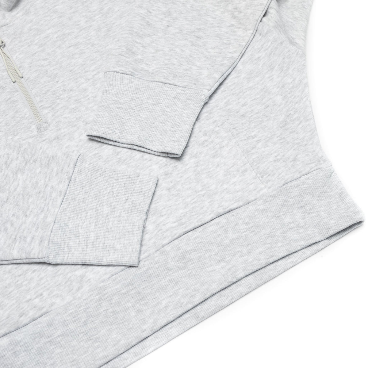 Just Like Hero HERO-4220C, Cropped Drop Shoulder 1/2 Zip Hoodie, Ash Heather