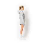 Just Like Hero HERO-4220C, Cropped Drop Shoulder 1/2 Zip Hoodie, Ash Heather