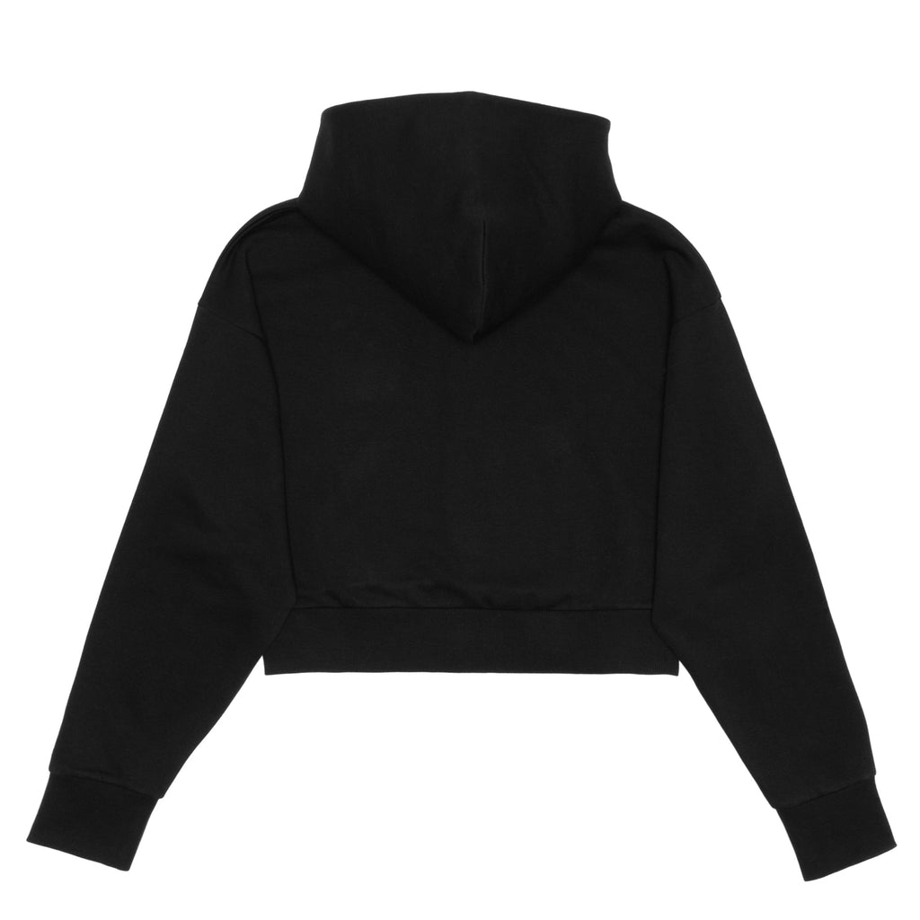 Just Like Hero HERO-4220C, Cropped Drop Shoulder 1/2 Zip Hoodie, Black