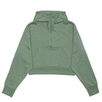 Just Like Hero HERO-4220C, Cropped Drop Shoulder 1/2 Zip Hoodie, Dusty Green