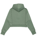 Just Like Hero HERO-4220C, Cropped Drop Shoulder 1/2 Zip Hoodie, Dusty Green