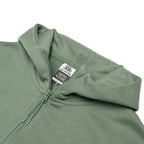 Just Like Hero HERO-4220C, Cropped Drop Shoulder 1/2 Zip Hoodie, Dusty Green