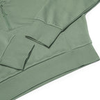 Just Like Hero HERO-4220C, Cropped Drop Shoulder 1/2 Zip Hoodie, Dusty Green