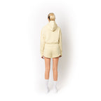 Just Like Hero HERO-4220C, Cropped Drop Shoulder 1/2 Zip Hoodie, Ivory