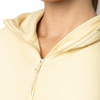 Just Like Hero HERO-4220C, Cropped Drop Shoulder 1/2 Zip Hoodie, Ivory