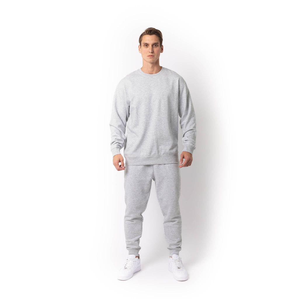 Just Like Hero HERO-1020, Unisex Blank Crewneck Sweatshirt, Ash Heather