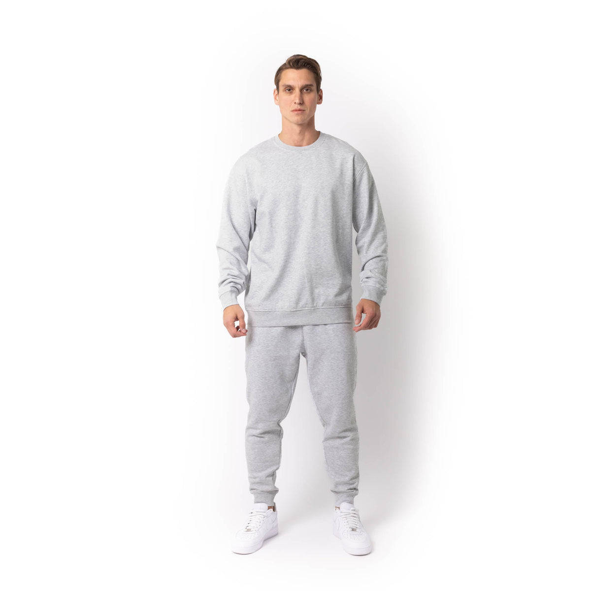 Just Like Hero HERO-1020, Unisex Blank Crewneck Sweatshirt, Ash Heather