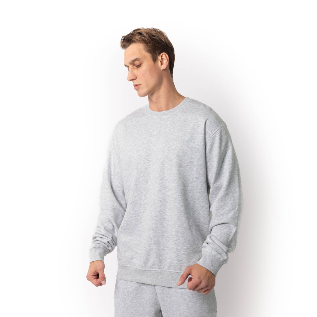 Just Like Hero HERO-1020, Unisex Blank Crewneck Sweatshirt, Ash Heather