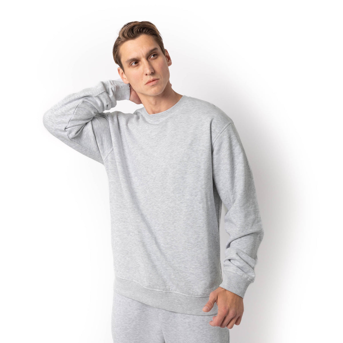 Just Like Hero HERO-1020, Unisex Blank Crewneck Sweatshirt, Ash Heather