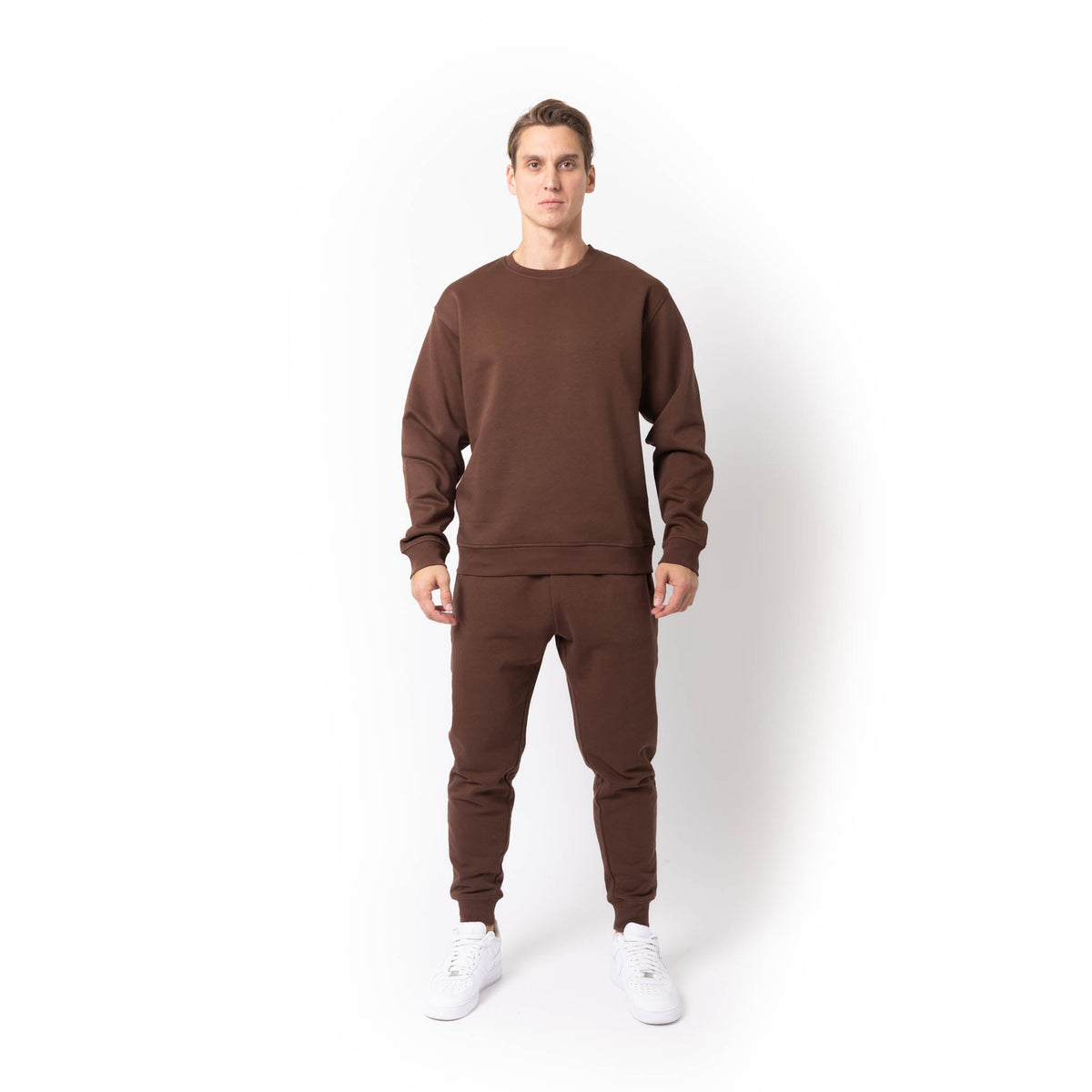 Just Like Hero HERO-1020, Unisex Blank Crewneck Sweatshirt, Cocoa
