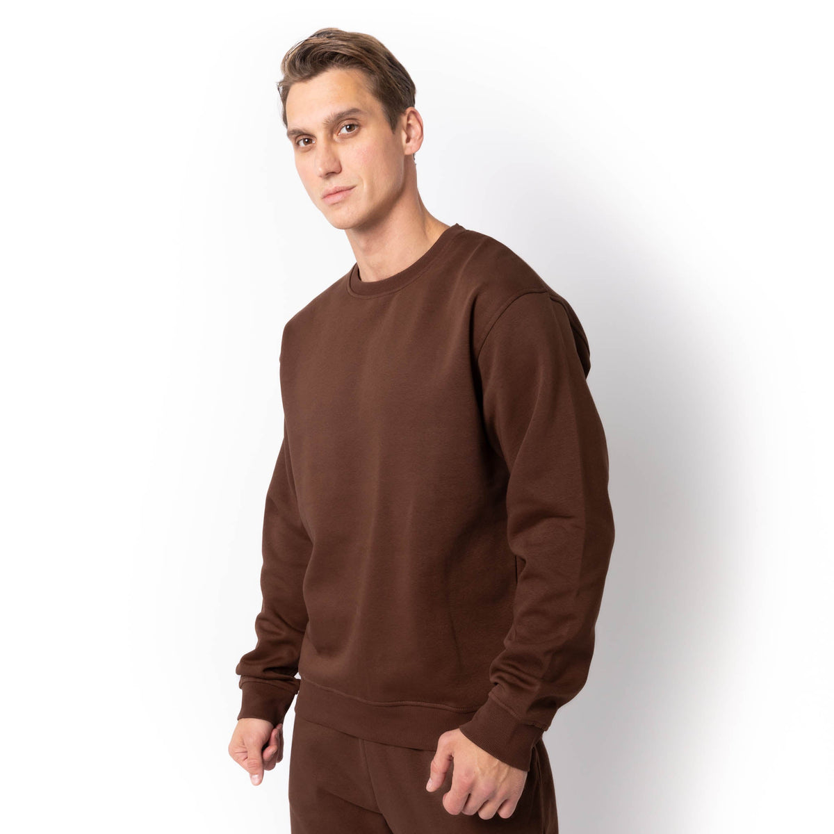Just Like Hero HERO-1020, Unisex Blank Crewneck Sweatshirt, Cocoa