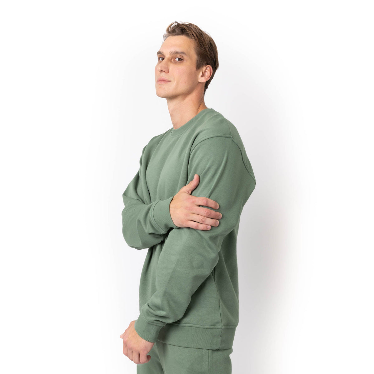 Just Like Hero HERO-1020, Unisex Blank Crewneck Sweatshirt, Dusty Green
