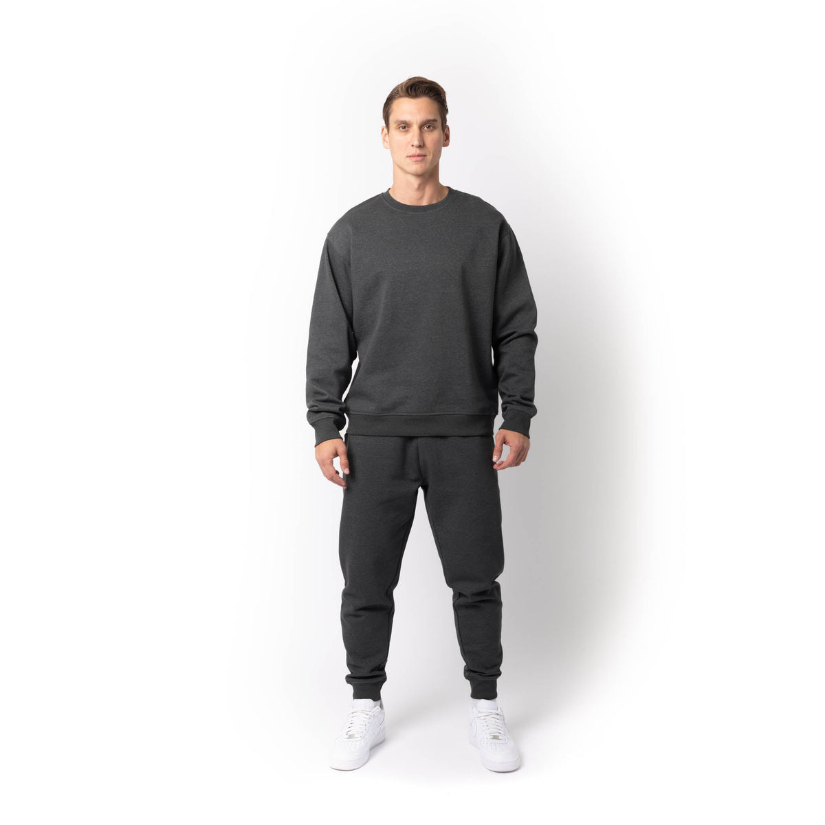 Just Like Hero HERO-1020, Unisex Blank Crewneck Sweatshirt, Dark Heather