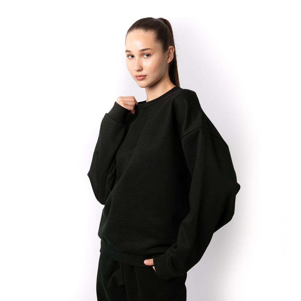 Just Like Hero HERO-1050, Max Unisex Blank Crewneck Sweatshirt, Black