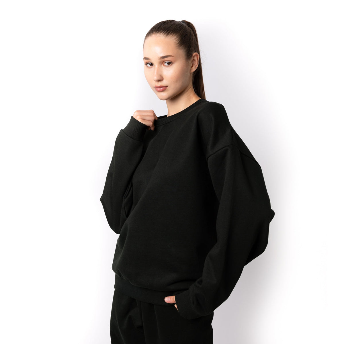 Just Like Hero HERO-1050, Max Unisex Blank Crewneck Sweatshirt, Black