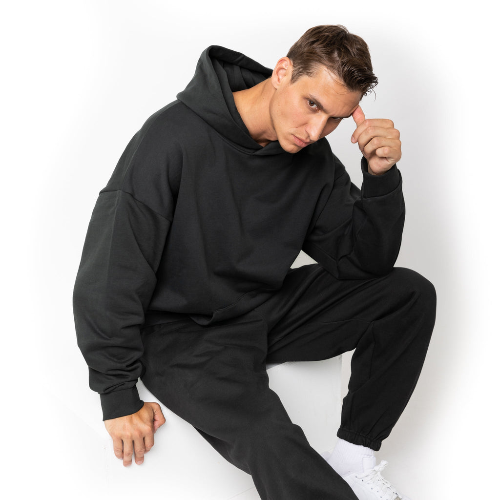 Just Like Hero HERO-2050, Max Unisex Blank Hoodie, Off Black