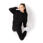 Just Like Hero HERO-2120, Unisex Drop Shoulder Pullover Hoodie, Black